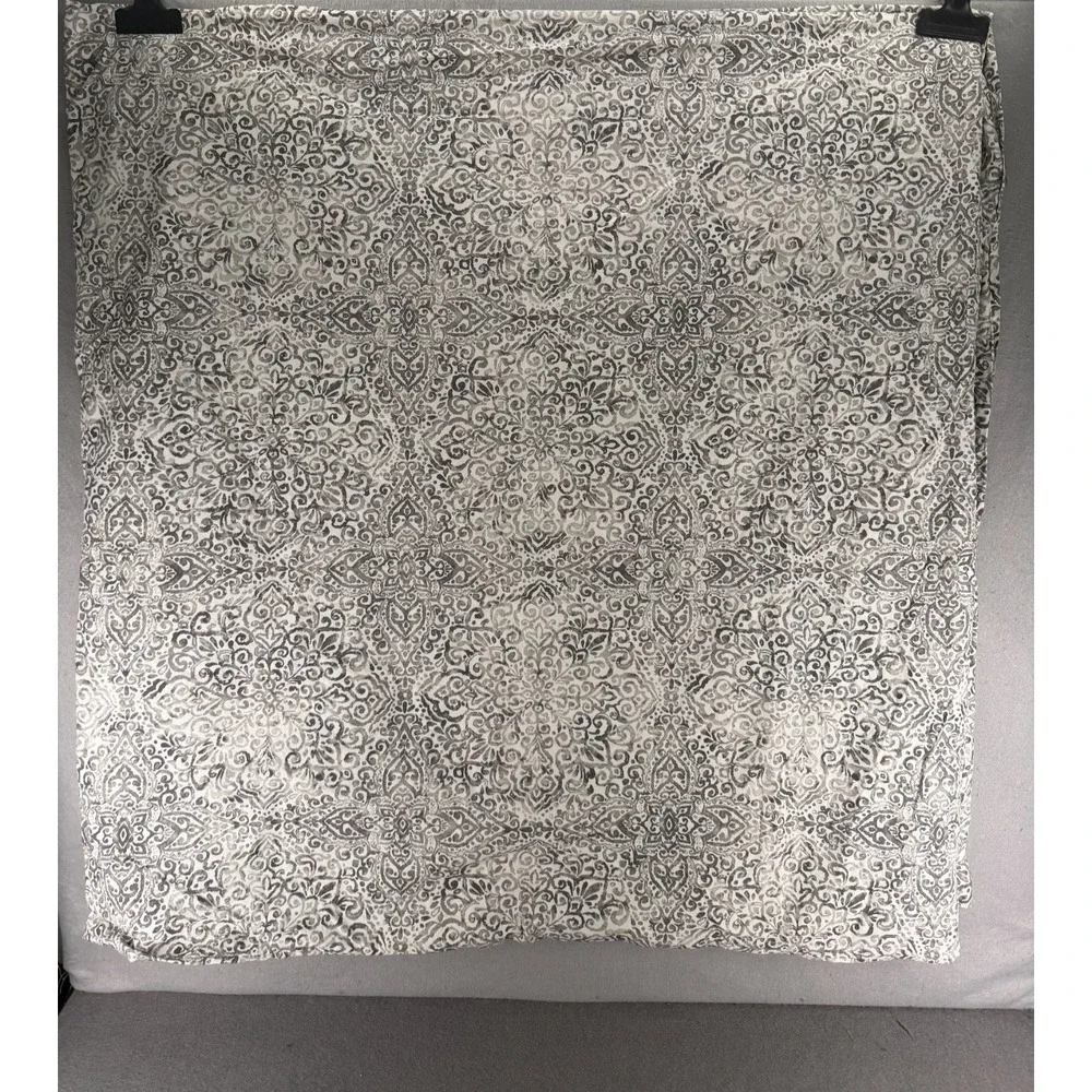IKEA Angsklocka Duvet Cover Full Queen Gray White Paisley Print Boho Cottagecore